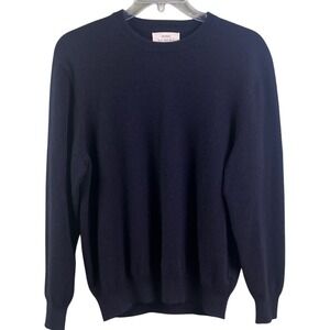 Zara Blue Premium Cashmere Crew Neck Long Sleeve Sweater Preppy Luxury XL